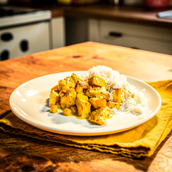 Caril de Frango com Grão e Arroz Basmati