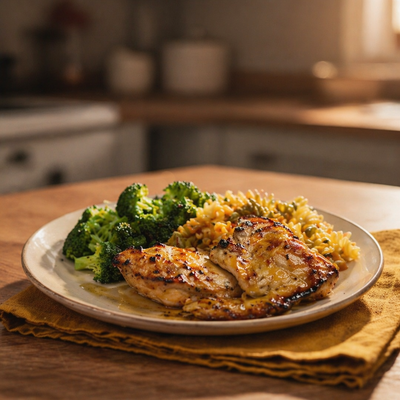 Frango Agridoce com Fusilli e Brócolos